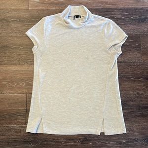 Mock-neck short sleeve sweater shirt in cream by Bordeaux